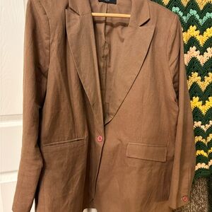 Able Classic Brown Linen Blazer
